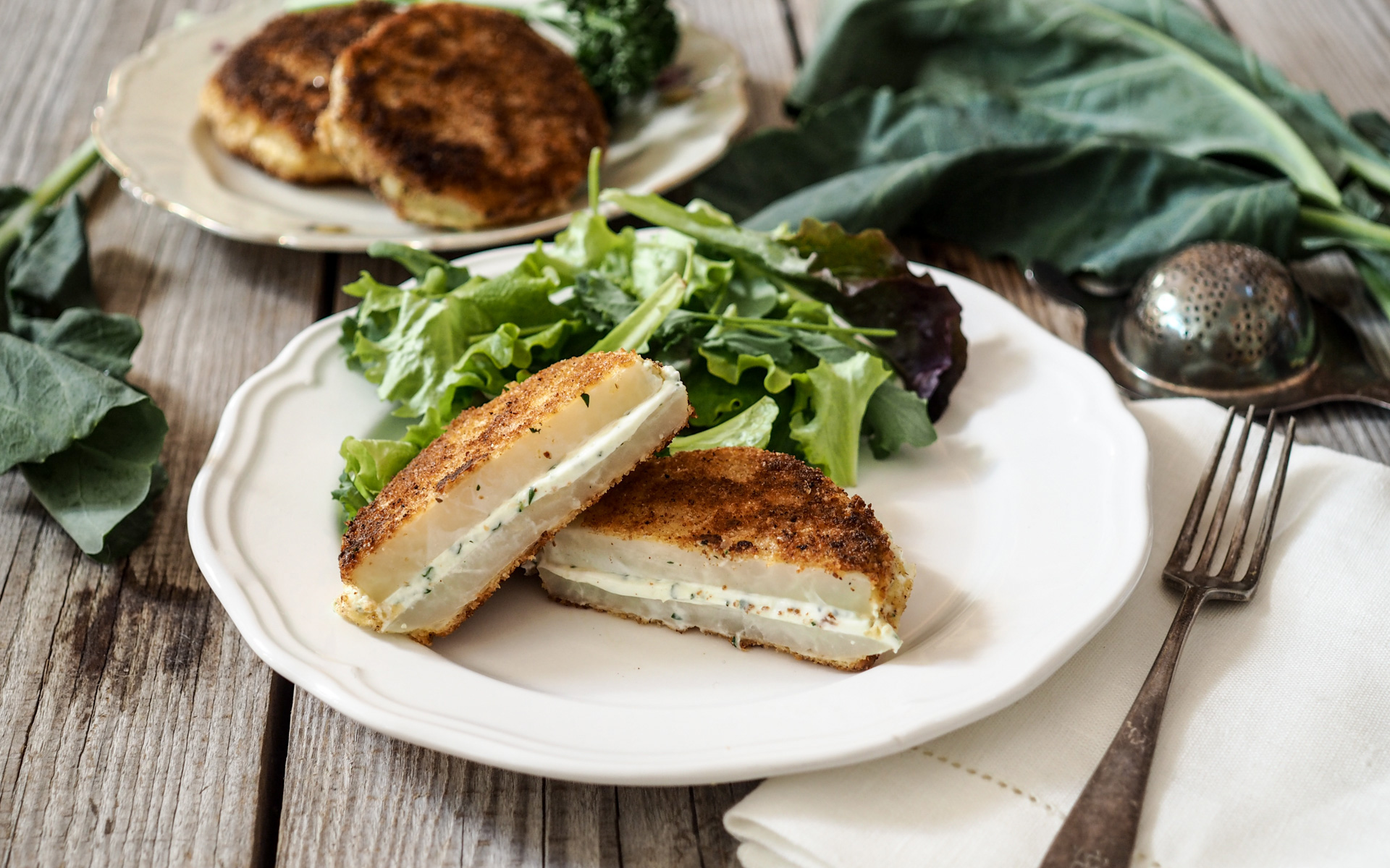 Vegetarisches Kohlrabi-Cordon Bleu