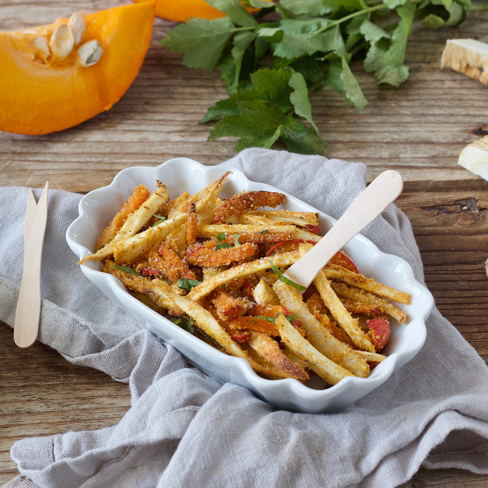 „Pommes mal anders“: Kürbis-, Kohlrabi- & Pastinakenpommes