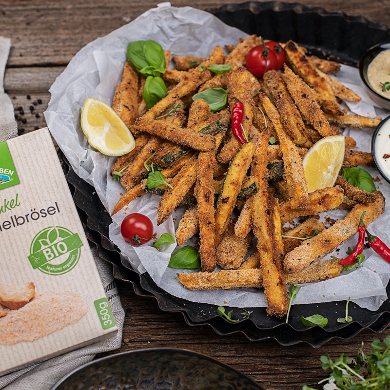 Panierte Gemüse Pommes mit 2erlei Dips