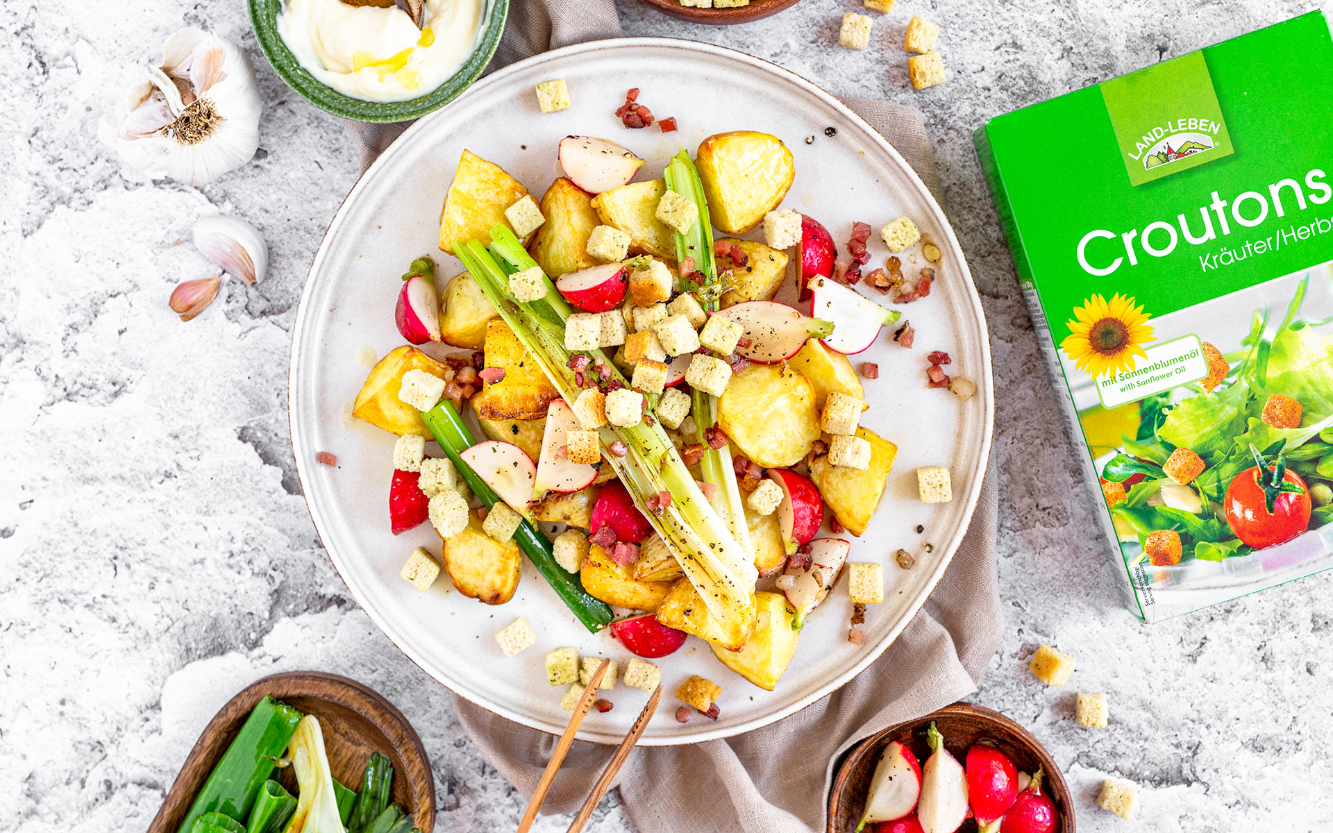 Gebratener Erdäpfelsalat mit Aioli