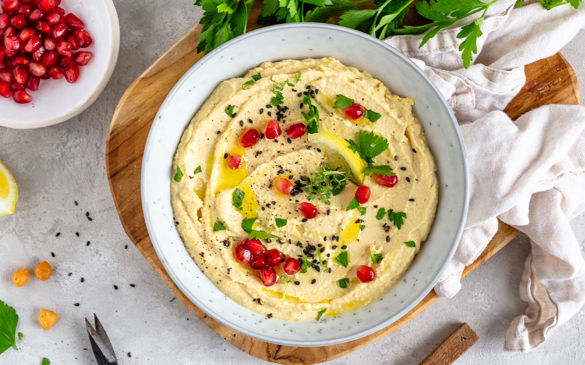 Cremiges Hummus mit Backerbsen