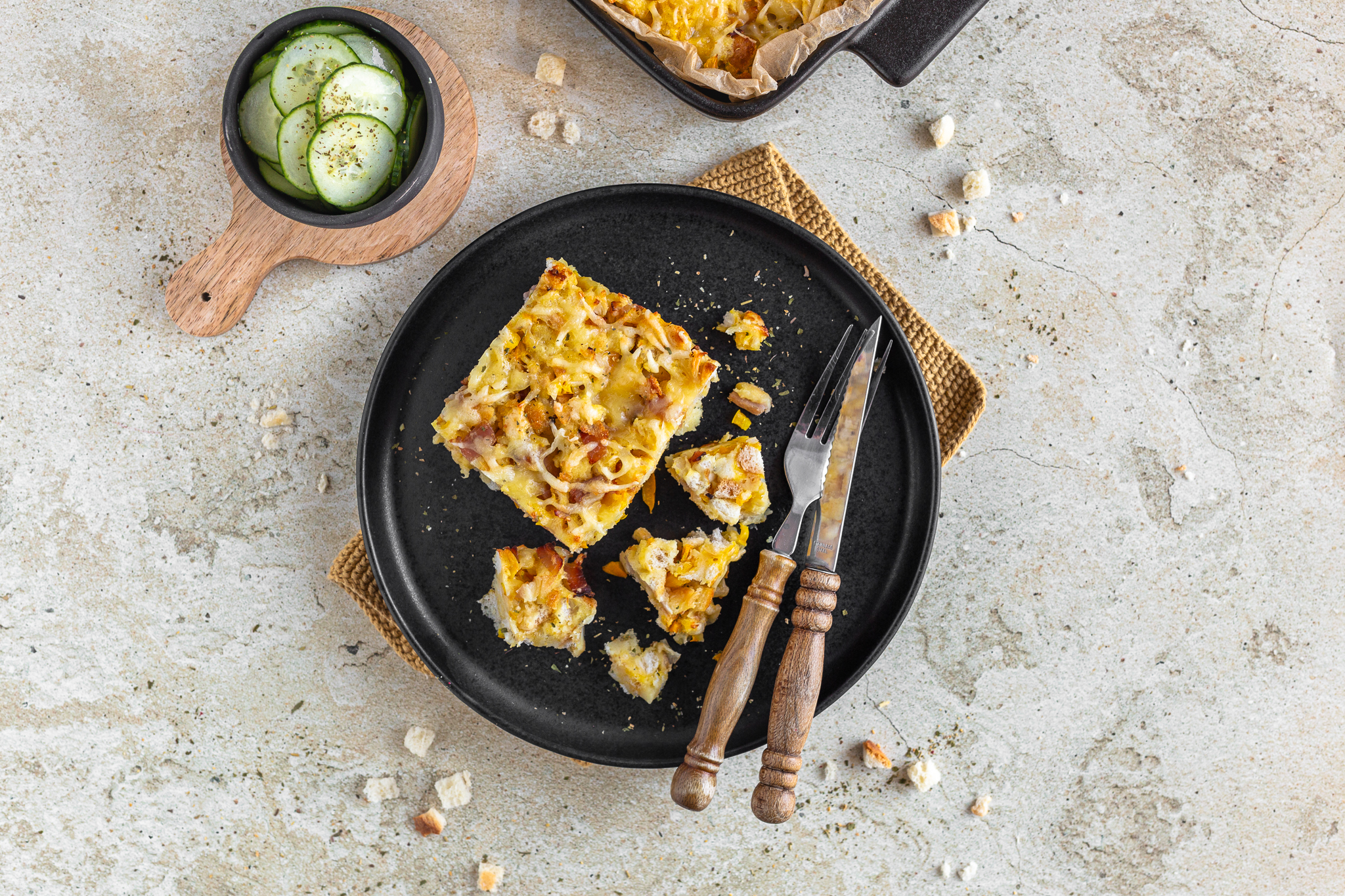 Schinken Käse Knödelauflauf